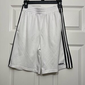 White adidas shorts with black stripes on the sides size L/G (14/16)